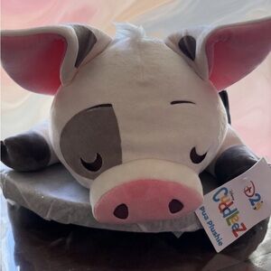 D2, NWT Disney Cuddleez Pua Plush Toy - Pink, White, Gray.